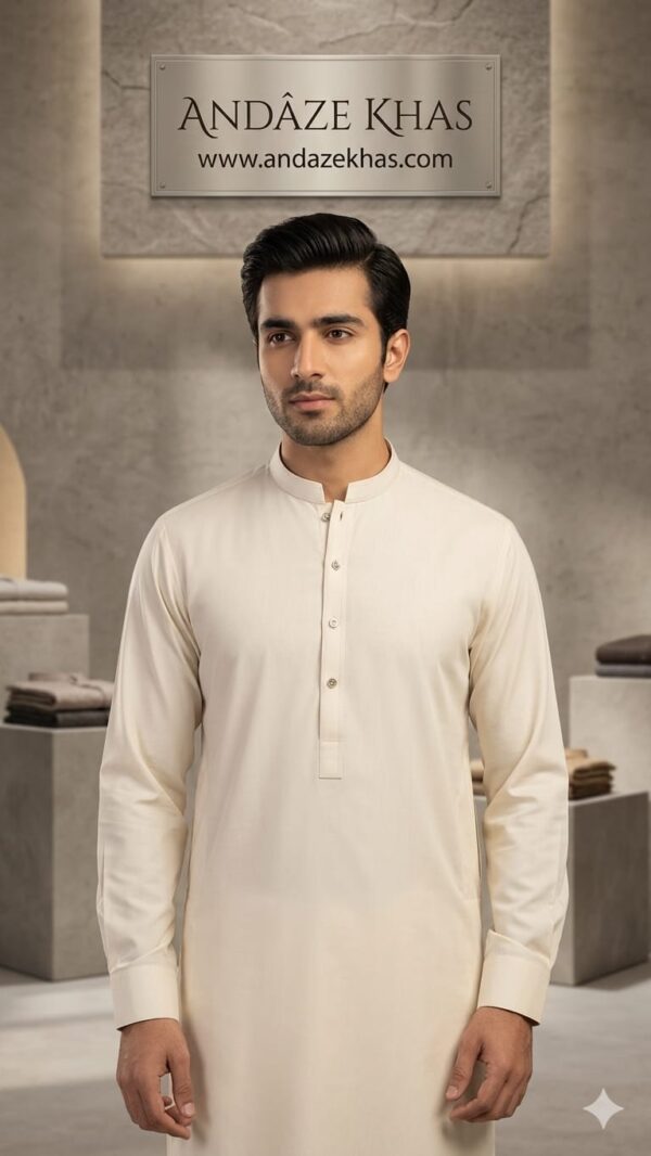 cream kameez shalwar